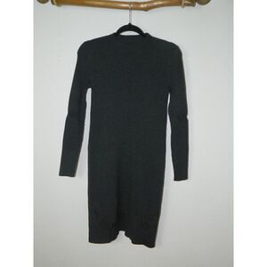 S. DEER/Concept Dress Sweater Gray Ribbed Distressed Dress Shark Bite Size Small